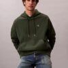 Hochwertiger, lockerer Monogram-Fleece-Hoodie aus Frottee