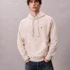 Hochwertiger, lockerer Monogram-Fleece-Hoodie aus Frottee Hochwertiger, lockerer Monogram-Fleece-Hoodie aus Frottee