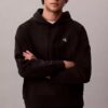 Hochwertiger, lockerer Monogram-Fleece-Hoodie aus Frottee