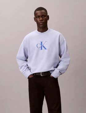 Hochwertiges Frottee-Sweatshirt mit Monogram-Logo und lockerer Passform Hochwertiges Frottee-Sweatshirt mit Monogram-Logo und lockerer Passform