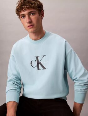 Hochwertiges Frottee-Sweatshirt mit Monogram-Logo und lockerer Passform Hochwertiges Frottee-Sweatshirt mit Monogram-Logo und lockerer Passform