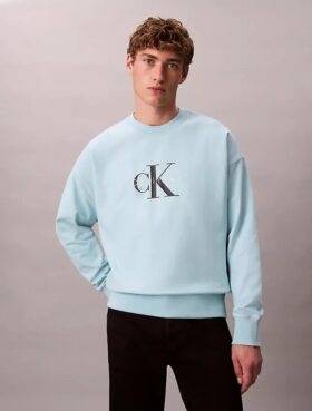 Hochwertiges Frottee-Sweatshirt mit Monogram-Logo und lockerer Passform Hochwertiges Frottee-Sweatshirt mit Monogram-Logo und lockerer Passform