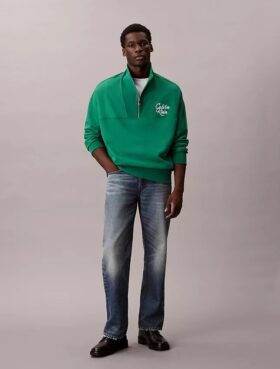 Hochwertiges Sweatshirt aus Fleece mit lockerem Schnitt und Viertelreißverschluss