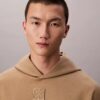Hoodie aus Wollmischung mit Emblem-Logo