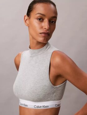 Icon Baumwoll-Modal-Bralette mit leichtem Futter und Stehkragen