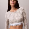 Icon Baumwoll-Modal, leicht gefüttert, Langarm-T-Shirt-Bralette