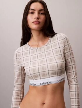 Icon Baumwoll-Modal, leicht gefüttert, Langarm-T-Shirt-Bralette
