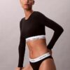 Icon Baumwoll-Modal, leicht gefüttert, Langarm-T-Shirt-Bralette