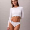 Icon Baumwoll-Modal, leicht gefüttert, Langarm-T-Shirt-Bralette