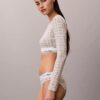 Icon Baumwoll-Modal, leicht gefüttert, Langarm-T-Shirt-Bralette