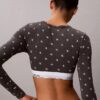 Icon Baumwoll-Modal, leicht gefüttert, Langarm-T-Shirt-Bralette