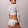 Icon Baumwoll-Modal, leicht gefüttert, Langarm-T-Shirt-Bralette