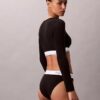 Icon Baumwoll-Modal, leicht gefüttert, Langarm-T-Shirt-Bralette
