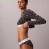 Icon Baumwoll-Modal, leicht gefüttert, Langarm-T-Shirt-Bralette