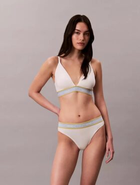 Icon Baumwoll-Modal-Streifen Leicht gefütterter Triangel-Bralette