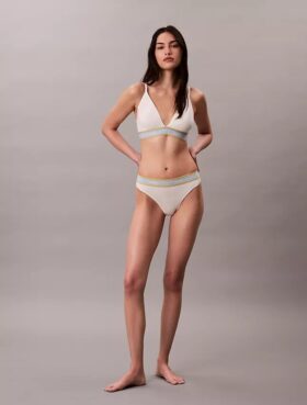 Icon Baumwoll-Modal-Streifen Leicht gefütterter Triangel-Bralette