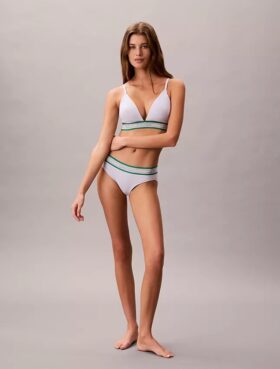 Icon Baumwoll-Modal-Streifen Leicht gefütterter Triangel-Bralette