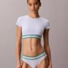 Icon Baumwoll-Modal-Streifen-T-Shirt-Bralette mit leichter Fütterung