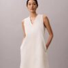 Interlock-Minikleid mit V-Ausschnitt Interlock-Minikleid mit V-Ausschnitt