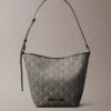 Jacquard-Beuteltasche mit Emblem-Logo und Innentasche Jacquard-Beuteltasche mit Emblem-Logo und Innentasche