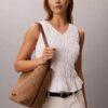 Jacquard-Beuteltasche mit Emblem-Logo und Innentasche Jacquard-Beuteltasche mit Emblem-Logo und Innentasche