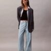 Jeans aus Leinenmischung mit weitem Bein Jeans aus Leinenmischung mit weitem Bein