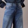 Jeans aus Leinenmischung mit weitem Bein Jeans aus Leinenmischung mit weitem Bein