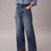 Jeans aus Leinenmischung mit weitem Bein Jeans aus Leinenmischung mit weitem Bein