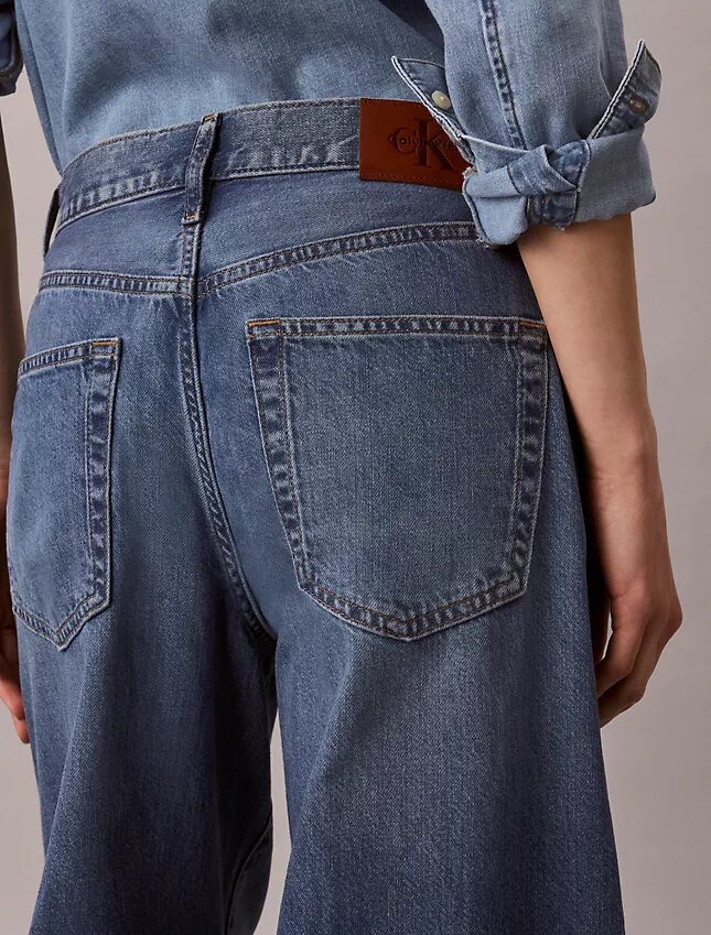 Jeans aus Leinenmischung mit weitem Bein Jeans aus Leinenmischung mit weitem Bein