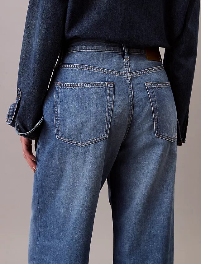 Jeans aus Leinenmischung mit weitem Bein Jeans aus Leinenmischung mit weitem Bein