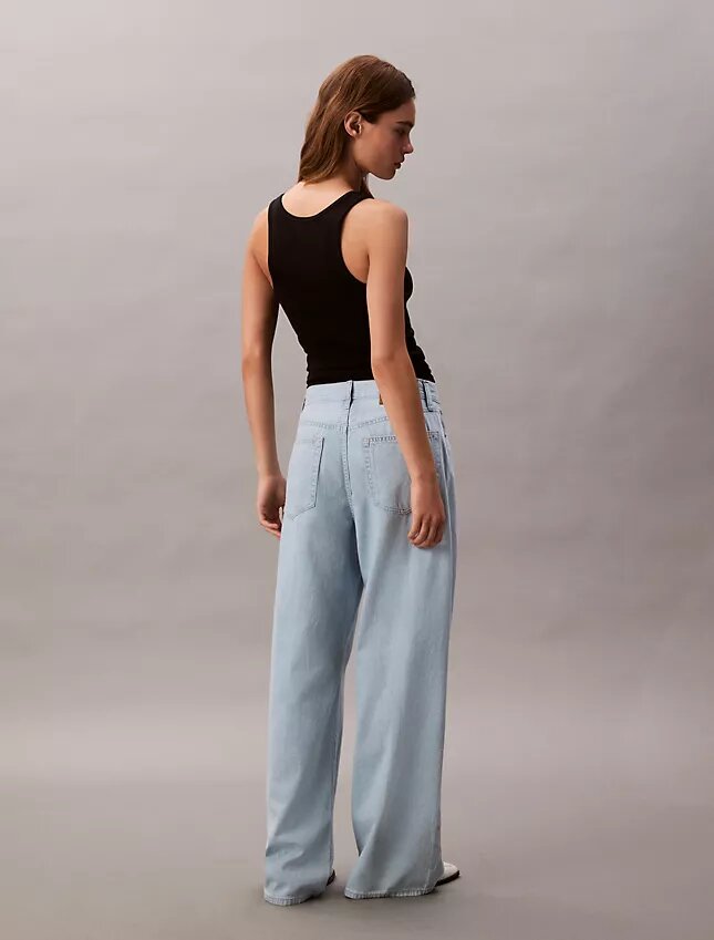 Jeans aus Leinenmischung mit weitem Bein Jeans aus Leinenmischung mit weitem Bein