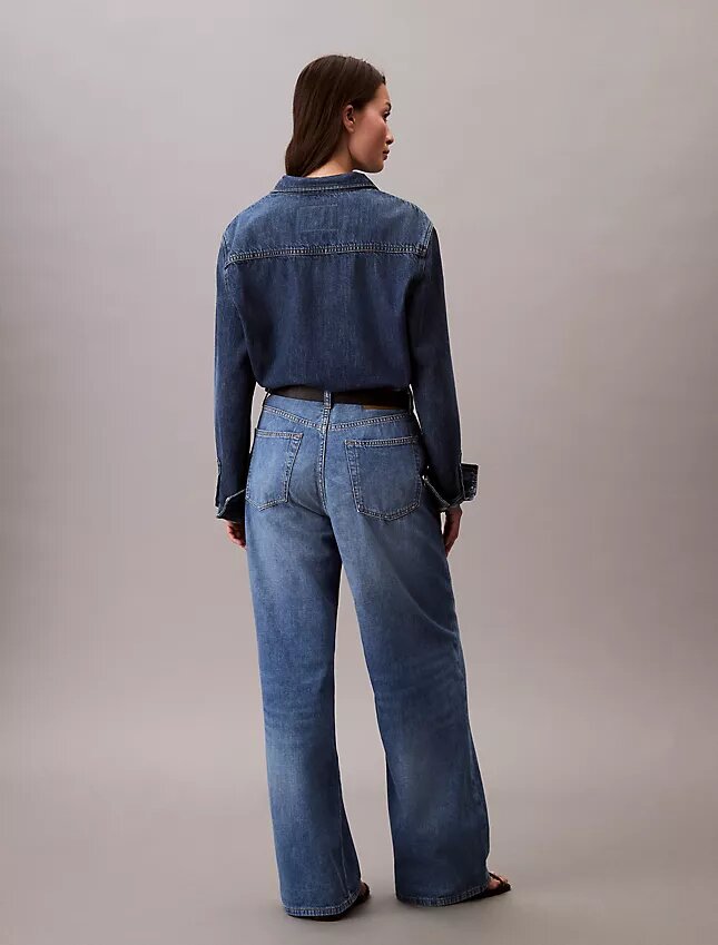 Jeans aus Leinenmischung mit weitem Bein Jeans aus Leinenmischung mit weitem Bein
