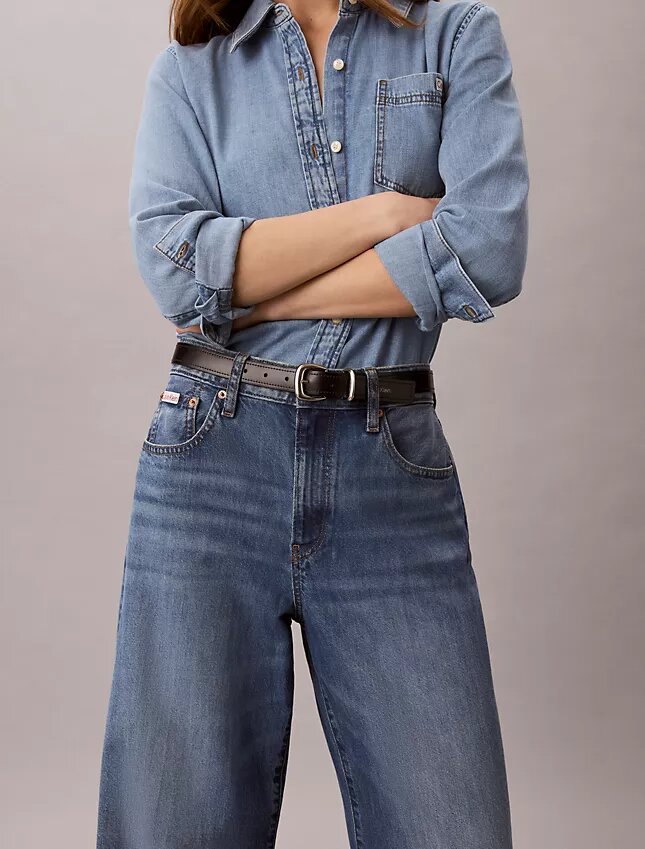 Jeans aus Leinenmischung mit weitem Bein Jeans aus Leinenmischung mit weitem Bein