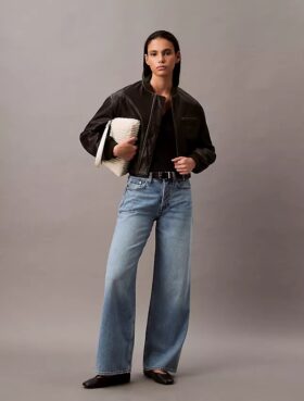 Jeans aus Lyocell-Mischung mit weitem Bein Jeans aus Lyocell-Mischung mit weitem Bein