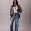 Jeans aus Lyocell-Mischung mit weitem Bein Jeans aus Lyocell-Mischung mit weitem Bein