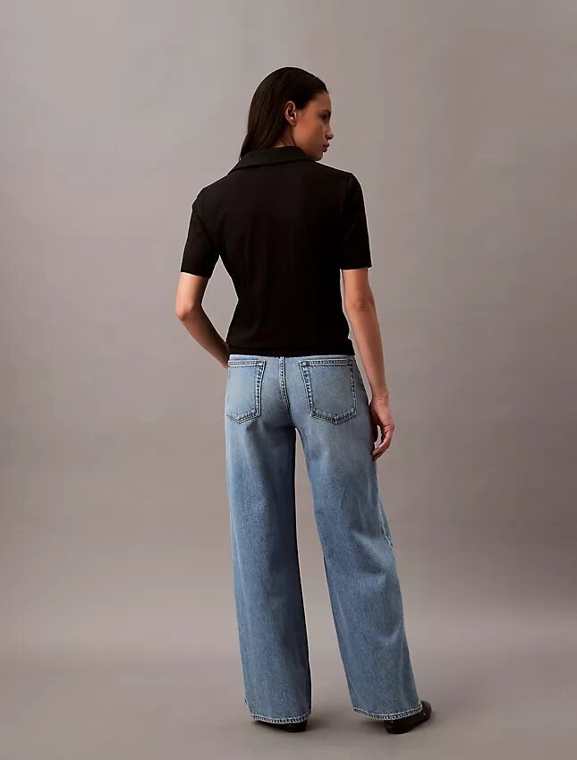 Jeans aus Lyocell-Mischung mit weitem Bein Jeans aus Lyocell-Mischung mit weitem Bein