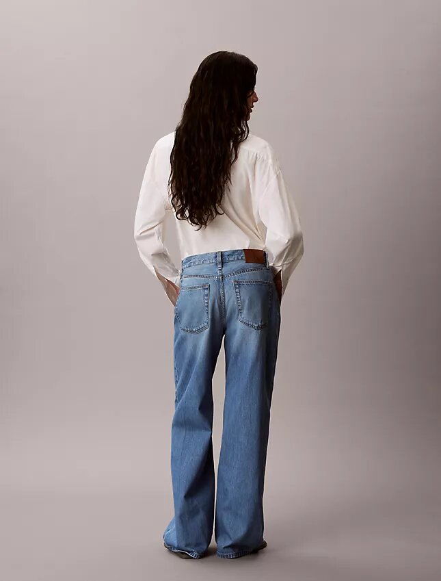 Jeans aus Lyocell-Mischung mit weitem Bein Jeans aus Lyocell-Mischung mit weitem Bein