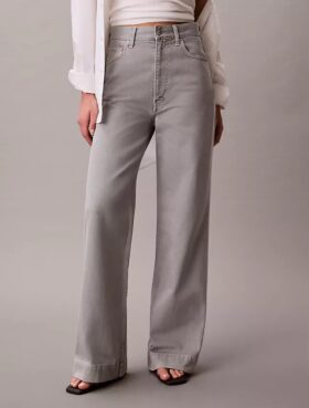 Jeans mit superhohem Bund und weitem Bein Jeans mit superhohem Bund und weitem Bein