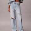 Jeans mit weitem Bein Jeans mit weitem Bein