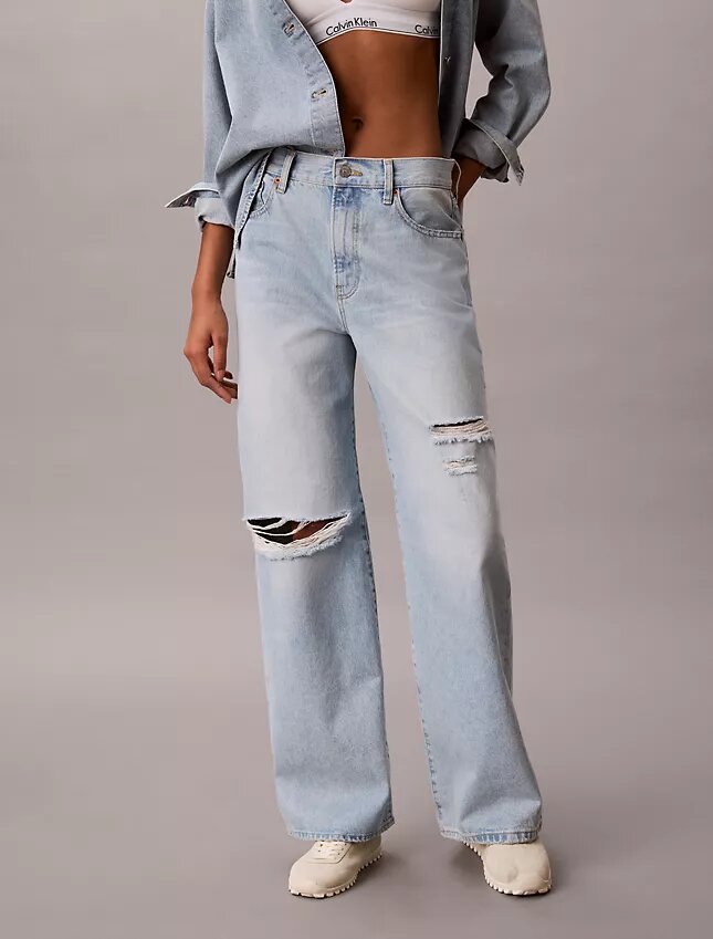Jeans mit weitem Bein Jeans mit weitem Bein