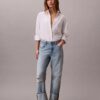 Jeans mit weitem Saum und lockerer Passform Jeans mit weitem Saum und lockerer Passform