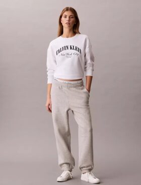 Jogginghose aus Fleece mit Monogram Jogginghose aus Fleece mit Monogram
