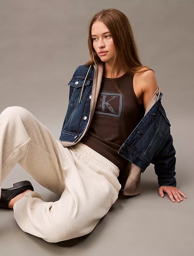 Jogginghose aus Fleece mit Monogram Jogginghose aus Fleece mit Monogram