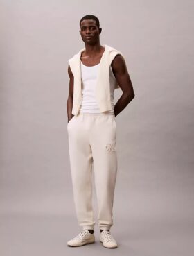 Jogginghose mit Monogram-Aufnäher aus Fleece