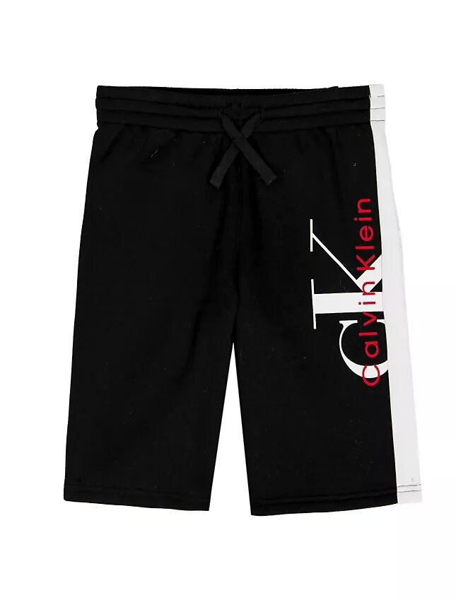 Jungen-Sweatshorts mit vertikalem Monologo-Print Jungen-Sweatshorts mit vertikalem Monologo-Print