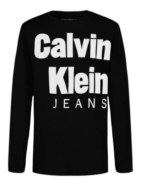 Jungen-T-Shirt mit großem Ckj-Logo und langen Ärmeln