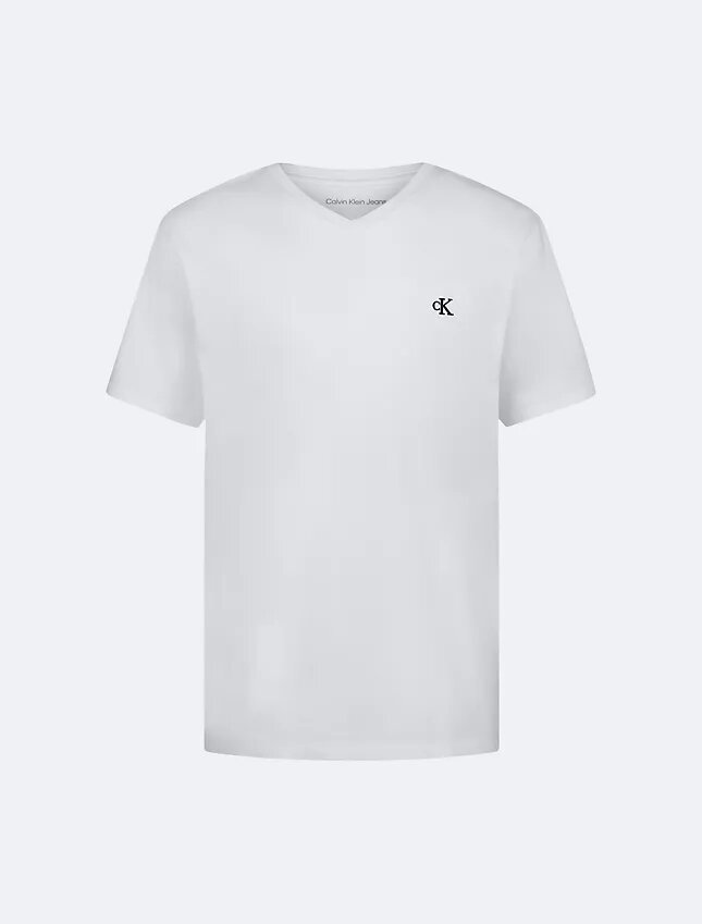 Jungen-T-Shirt mit Monogram und V-Ausschnitt Jungen-T-Shirt mit Monogram und V-Ausschnitt