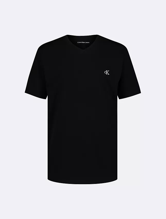 Jungen-T-Shirt mit Monogram und V-Ausschnitt Jungen-T-Shirt mit Monogram und V-Ausschnitt