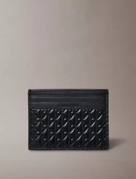 Kartenetui mit durchgehendem Monogram-Prägedruck