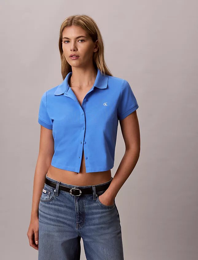Kühlendes, kurzes Jersey-Poloshirt Kühlendes, kurzes Jersey-Poloshirt